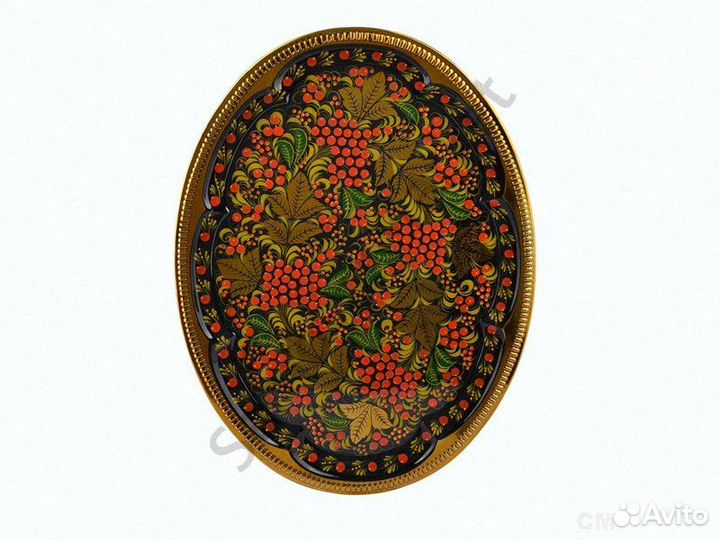 Поднос для самовара овальный «Рябина в зелени»
