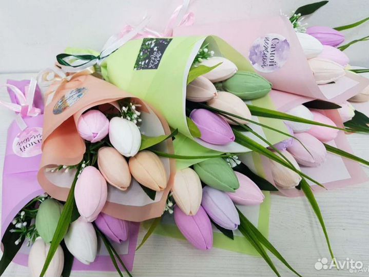 Букет тюльпанов из мыла