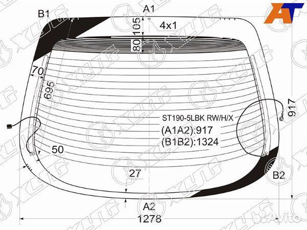 Стекло заднее toyota carina E