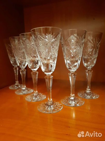 Хрустальные фужеры бокалы комплект 6шт
