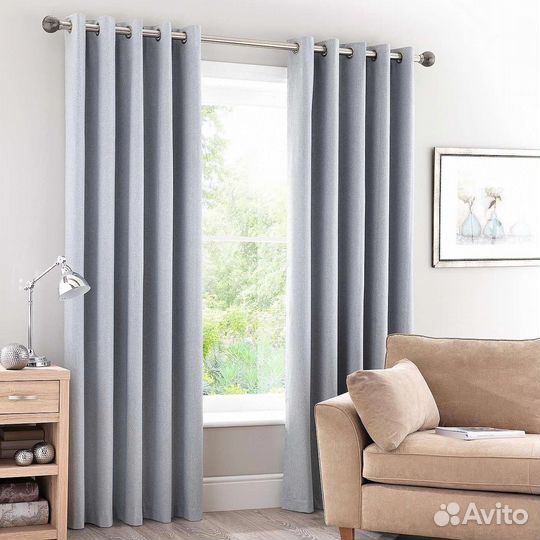 Шторы на люверсах лен / рогожка / канвас