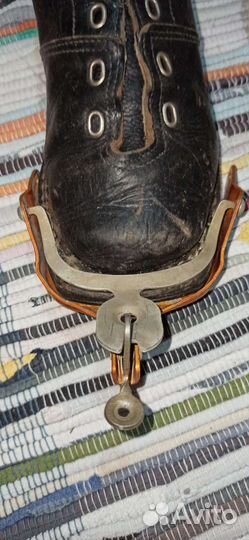 Лыжные ботинки кожаные с креплением СССР