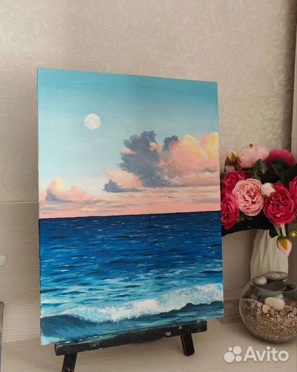 Картина маслом на холсте море