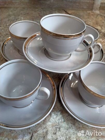 Кофейные чашки.Красный Фарфорист.Фарфор