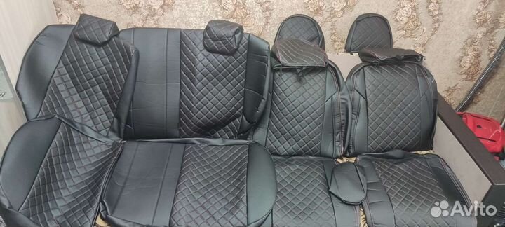 Авточехлы из экокожи priora 1