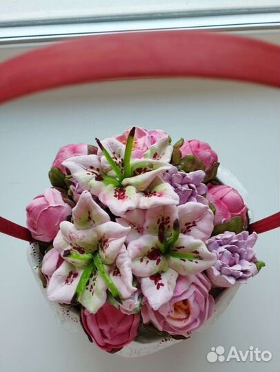 Съедобный букет из зефира ручной работы