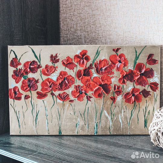Картина «Маки в золоте»