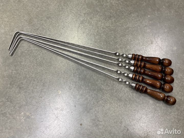 Кочерга для мангала с деревянной ручкой 50см