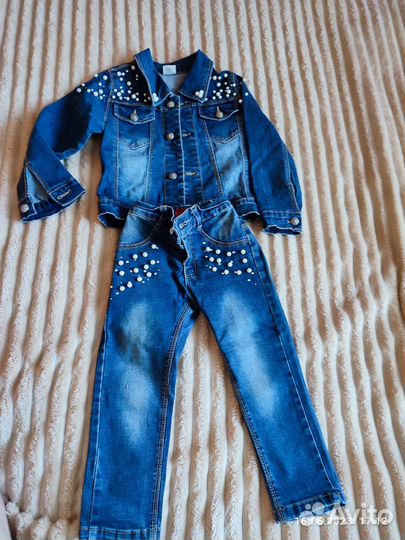 Джинсовый костюм для девочки
