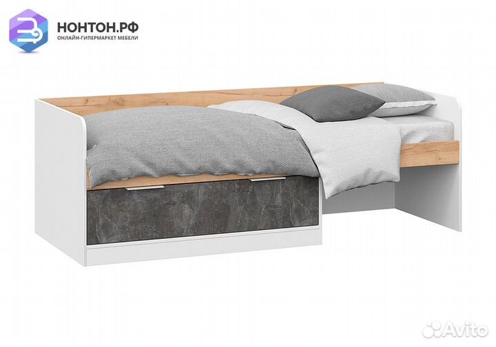 Кровать Чарли тип 1 белый / дуб крафт золотой / ат