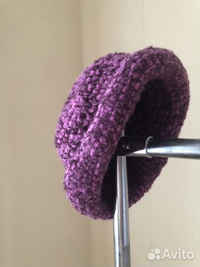 Вязаная шапка шерстяная в стиле 80-х