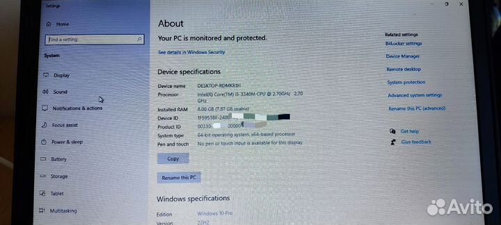 Ноутбук hp elitebook 8470p i5/8 gb/hdd 120gb/hd14