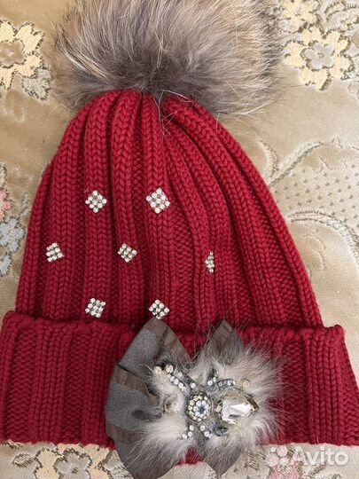 Шапка зимняя на девочку, 54-56 р