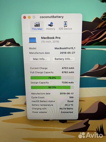 Macbook pro 15 2019 i9 512