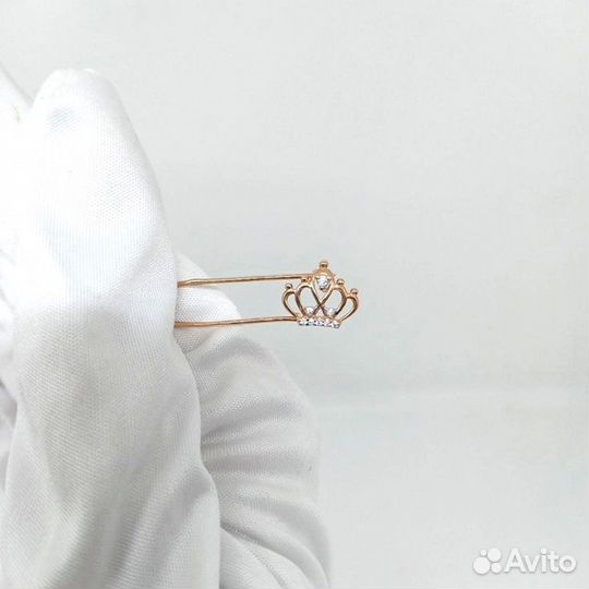 Брошь с синтетическим камнем Золото