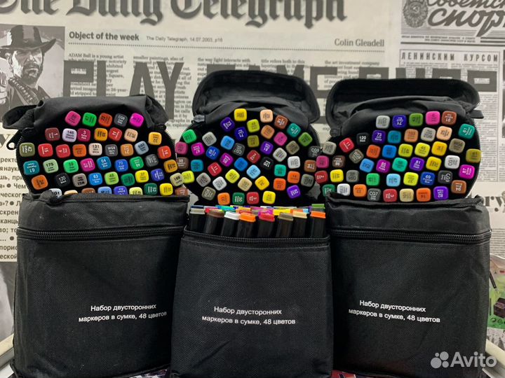 Двухсторонние маркеры для скетчинга 48 цветов