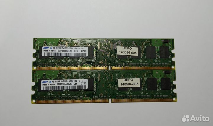 Оперативная память ddr2 две плашки по 512mb