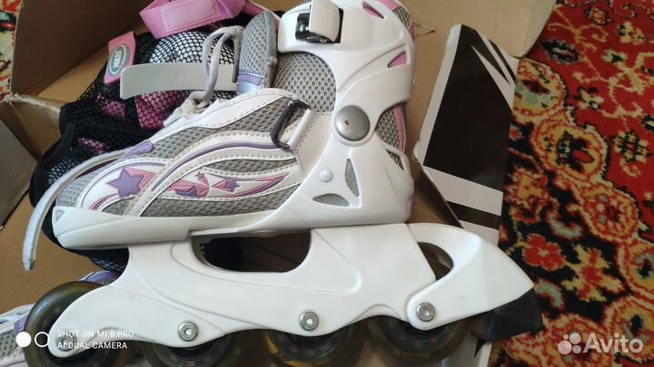 Роликовые коньки раздвижные reaction+защита