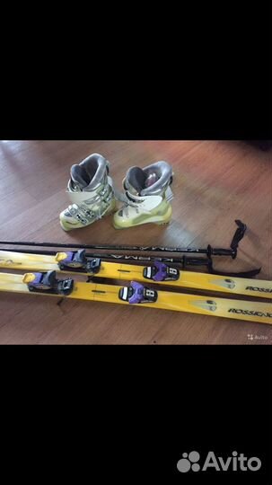 Горные лыжи (комплект с палками и ботинками)