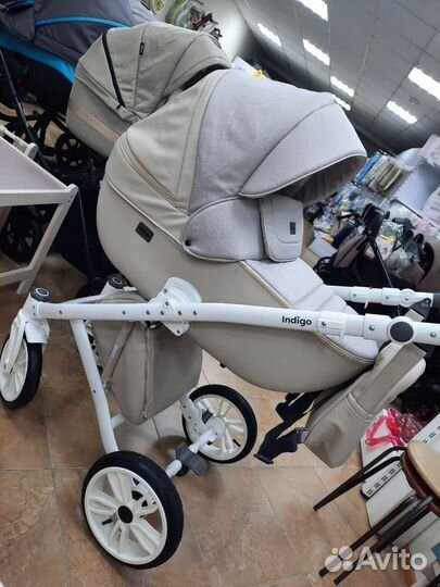 Коляска 2в1 Indigo porto (беж+беж.кожа)