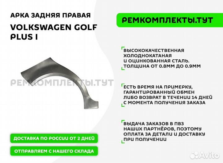 Арка задняя правая Volkswagen Golf Plus
