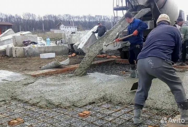 Бетон M100. Зaливкa. Дocтавка. от 3 куб