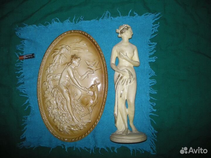 Статуэтка гречанка панно барельеф женщина оленёнок