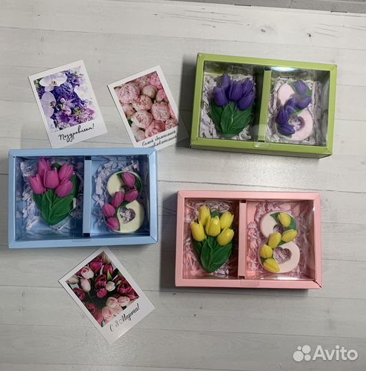 Фигуроное мыло к 8 марта