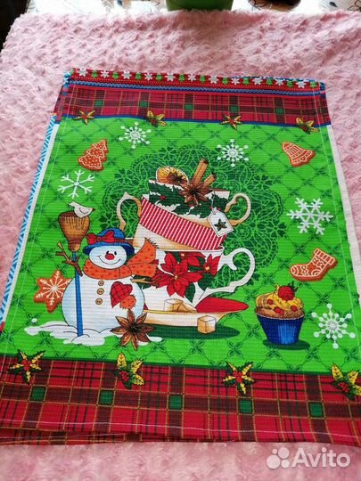 Вафельные кухонные новогодние полотенца