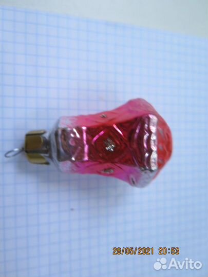 Елочная игрушка фонарик Стекло СССР