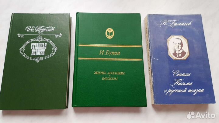 Книги. Тургенев, Бунин, Гумилев