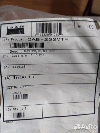 Кабель Cisco RS232