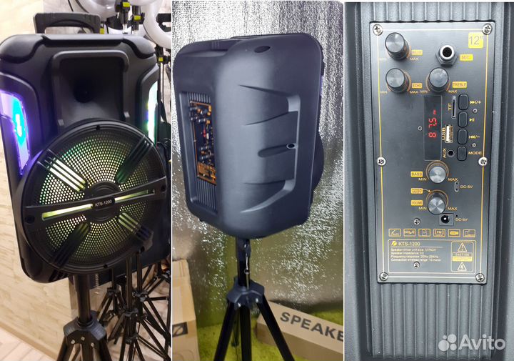 Большая портативная колонка Lumix 80ват Эквалайзер