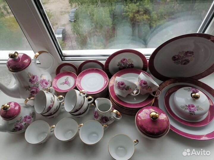 Чайный сервиз Роза ГДР 12 персон