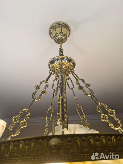 Люстра латунь Испания и оникс Пакистан