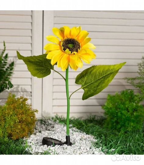 Светодиодный подсолнух, 80 см,на солн. батарее