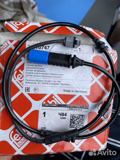 Датчик износа тормозных колодок пер. BMW