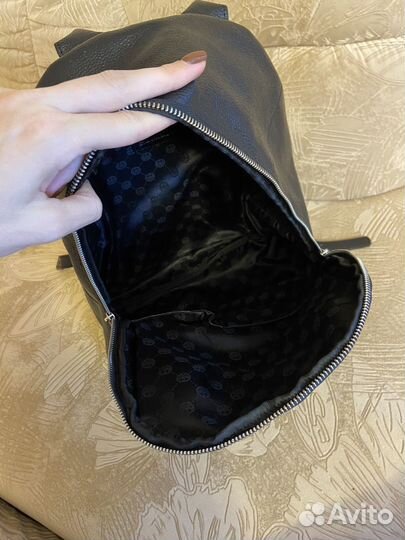 Женский кожаный рюкзак черный, Эконика, базовый