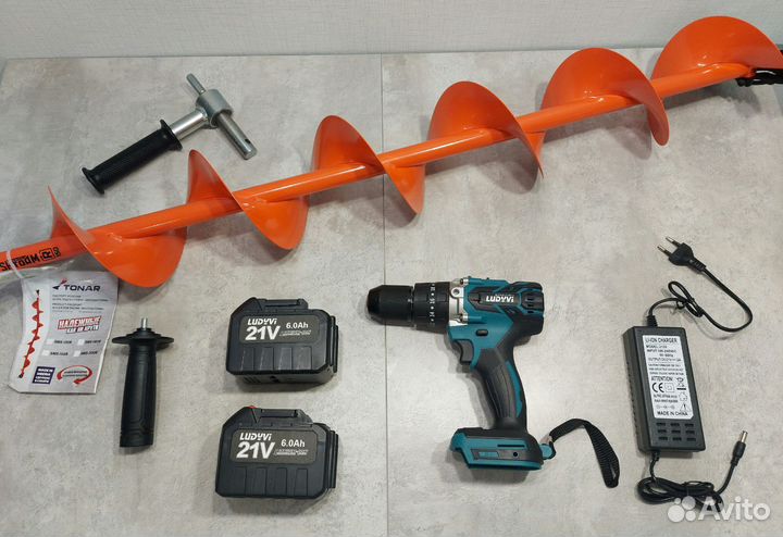 Набор для ледобура Ludyvi 6Ah Tonar Motoshtorm 150