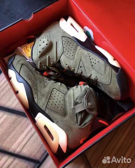 Travis Scott X Air Jordan 6 Retro Olive Кроссовки