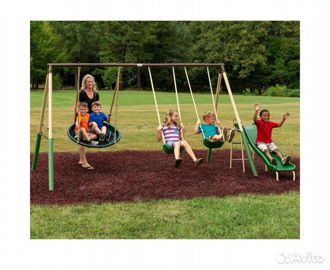 Детский комплекс DFC качели, качели-гнездо и горка