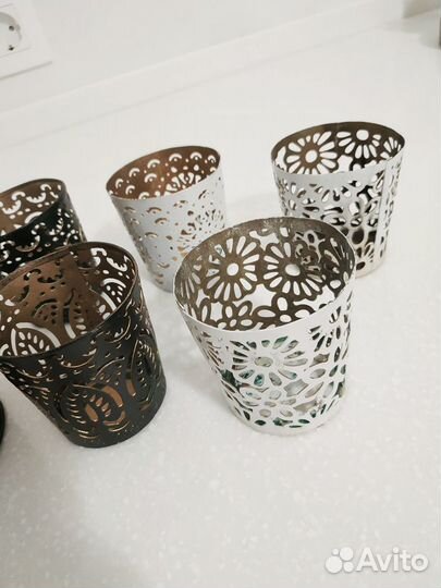 Подсвечники металлические, 6 штук