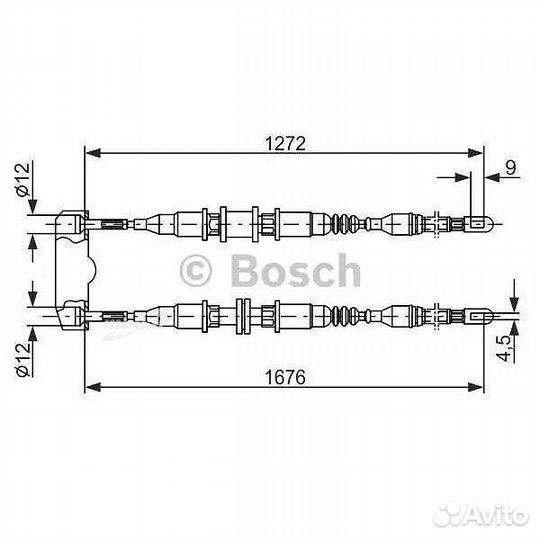 Трос стояночного тормоза bosch 1987477136