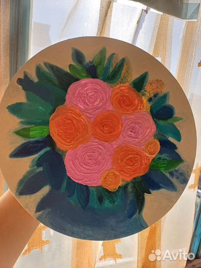 Интерьерная картина Розы холст масло