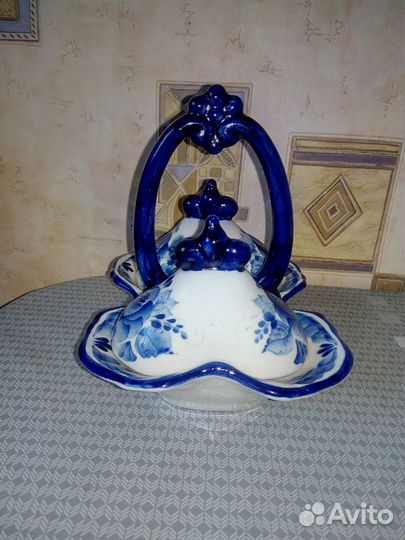 Икорница (соусница) Гжель