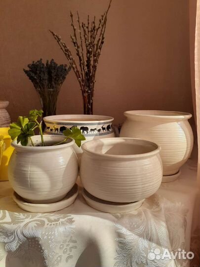 Керамические горшки для цветов бу