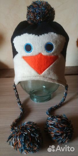 Шапка вязаная, шапка пингвин