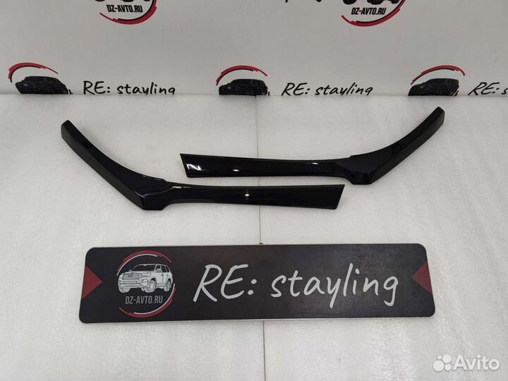 Реснички фар чёрные Toyota Land Cruiser 200 2016+