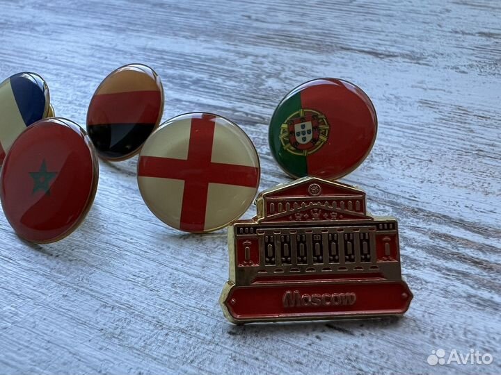 Значки флаги стран, 6 шт