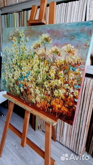 Картина маслом Ромашки 50х70 см